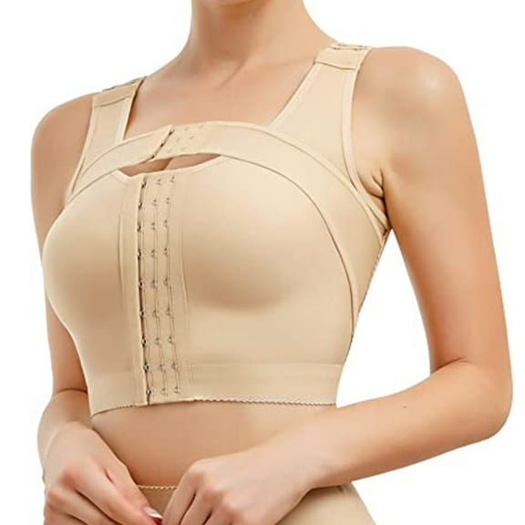 Post-Surgery Closure Bra for Posture Corrector Compression Shapewear with Support Band-skin color