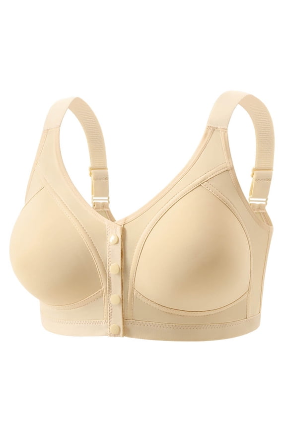 Post Surgery Mastectomy Bra with Pockets,Front Closure Bra for Breast Forms, Seamless Supportive Bralette for Women