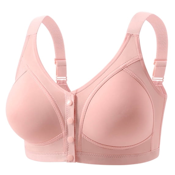 Front Closure Bras for Women, Full Coverage Wireless Plus Size Push Up, Wide Strap, Breathable Posy