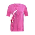thumbnail image 1 of Post Surgery Mastectomy Shirt With Drain Management Pockets -Fuchsia Tee- Mastectomy Shirts With Drain Pockets -Breast Cancer Post Surgery Clothing for Women -Shirts With Drain Pockets Post Mastectomy, 1 of 5