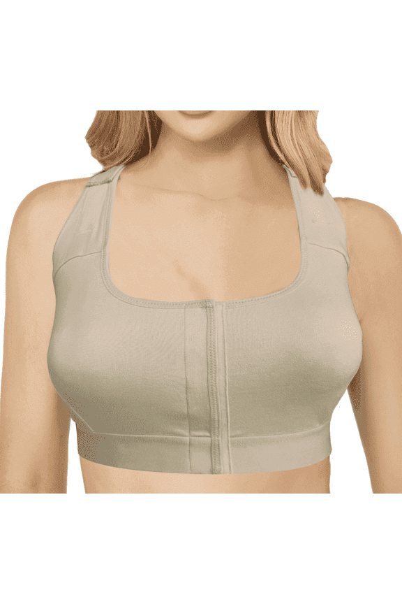 Post Surgery Recovery Bra for Mastectomy- Velcro Front Closure, Adjustable Velcro Straps, Breathable Fabric