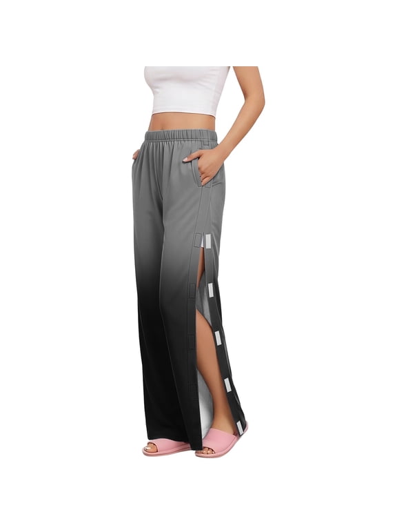 Post-Surgery Recovery Pants for Women, Side Open Adaptive Clothing with Velcro Closures, Gradient Ombre Nursing Trousers for Hip & Knee Surgery Care