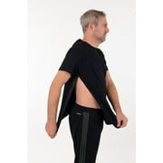 Post Surgery Recovery Tshirt Snap Open TearAway Shirt Color: Black/Men, Size: XL