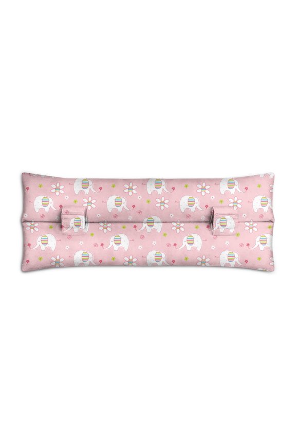 Post Surgery Seatbelt Pillow - Elephant and Wildflowers Boho Style - Double Hook-and-Loop Straps for Secure Fit