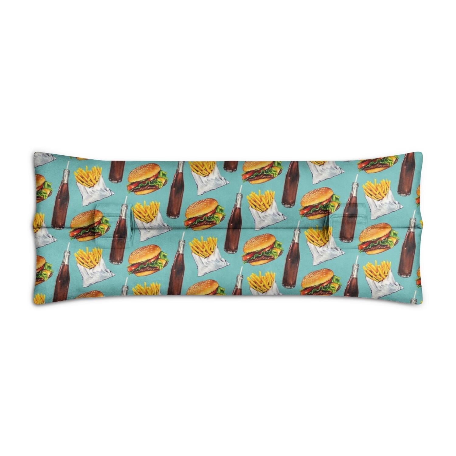 Post Surgery Seatbelt Pillow - Soft Mastectomy Cushion for Car with Secure Straps - Heart & Breast Surgery Recovery Pillow - Comfort Foodie Gift for Women (Burger Design)