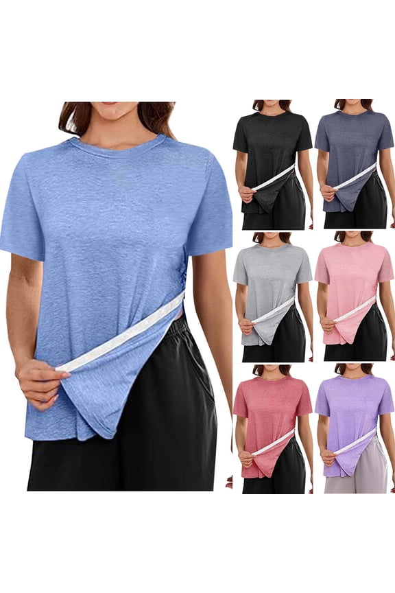 Post Surgery Shirts for Women Short Sleeve Tear Away Side Velcro Shirts Full Open Side Snap Surgery Recovery Tops Post Shoulder Surgery Shirts Women Chemo Port Adaptive Cloth Pink L