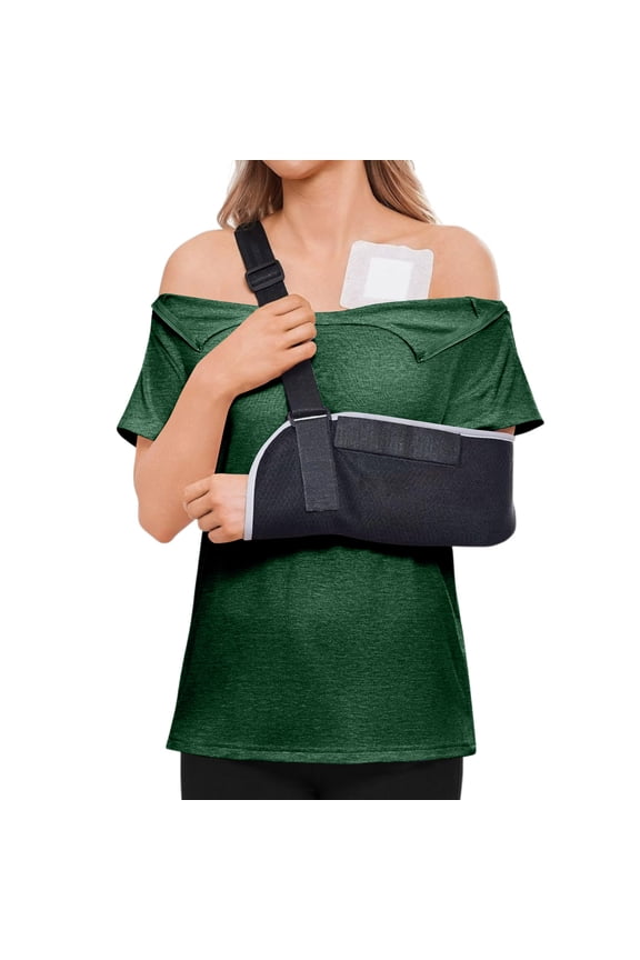 Post Surgery Shirts for Women Short Sleeve Tear Away Shirts with Drain Pockets Surgery Recovery Tops Easy To Wear and Take Off Adaptive Clothing