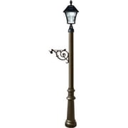 Post System with Fluted Base & Bayview Solar Lamp, Bronze