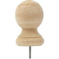 Waddell 110 Ball Post Top with Pressure Treated Base, 3-1/2 in W x 4-1/4 in H, Pine