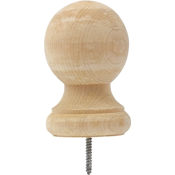 Waddell 110 Ball Post Top with Pressure Treated Base, 3-1/2 in W x 4-1/4 in H, Pine