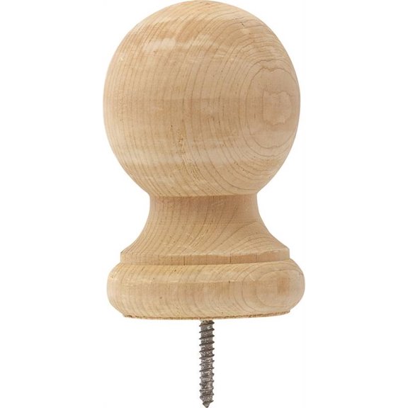Waddell 110 Ball Post Top with Pressure Treated Base, 3-1/2 in W x 4-1/4 in H, Pine