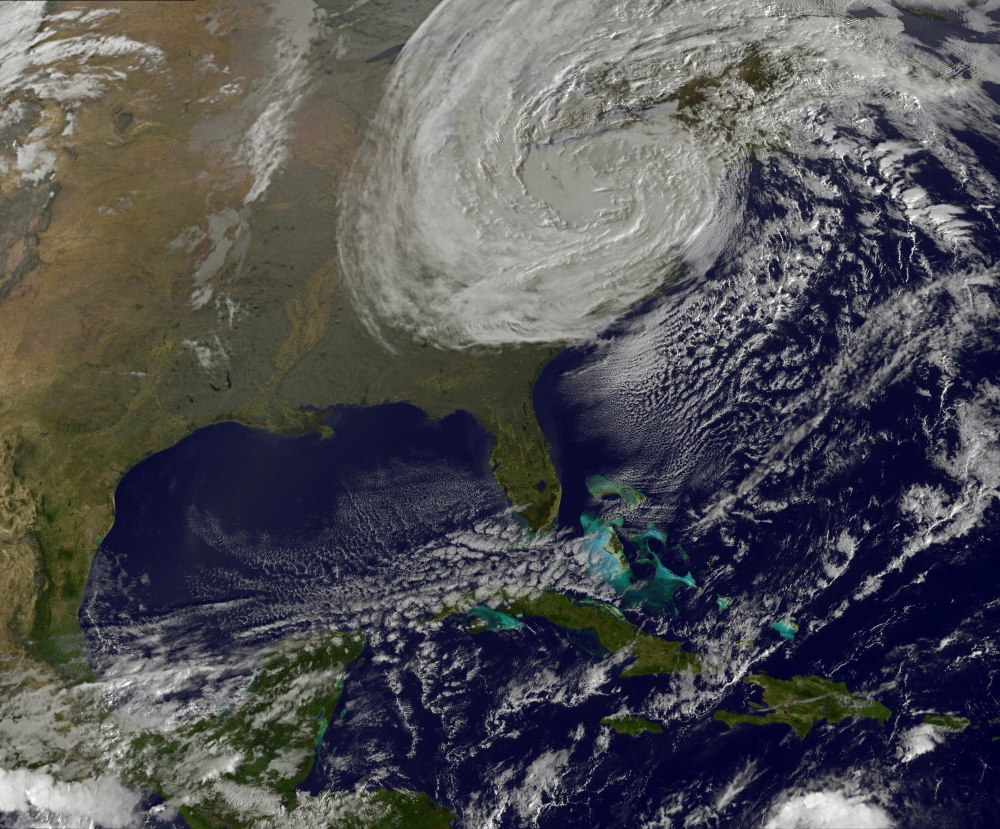 Post Tropical Storm Sandy rolling inland Canvas Art - Stocktrek Images (31 x 26)