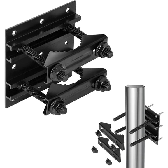 Post Tubes Mounting Bracket, 1-Pack Adjustable Solar Mounting Bracket Fence Hook Compatible with Round, Square, T-Posts, Irregularly Shaped Pipes (Max. 1-3/4" Width)