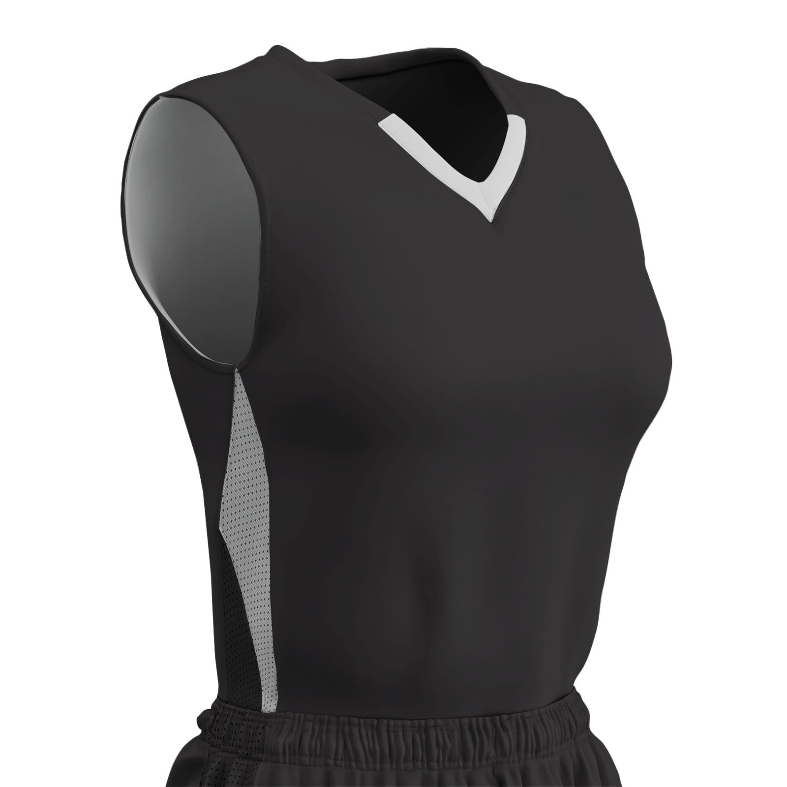 Champro Sports Post Up Reversible Basketball Jersey - Girls Large - Black / White