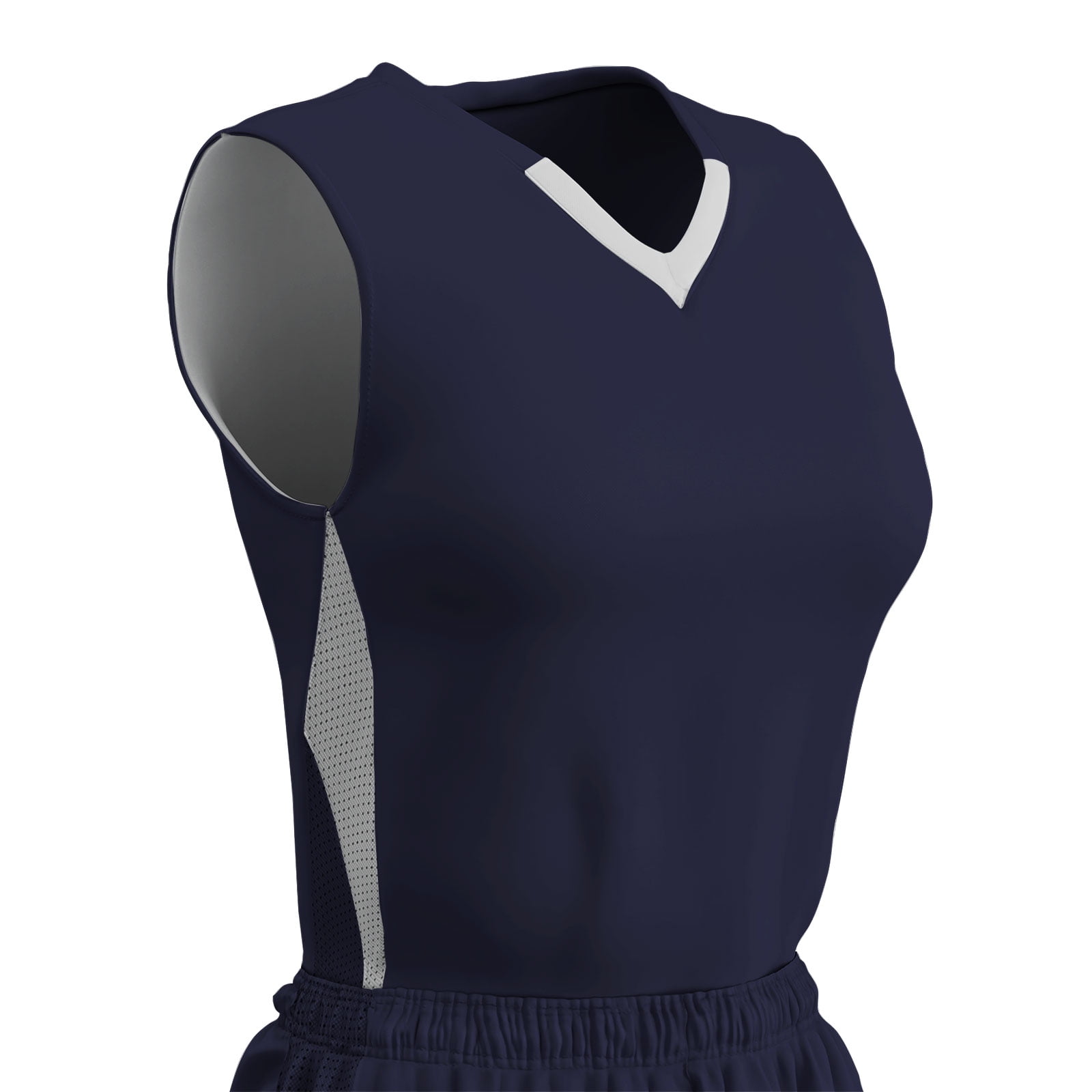 Post Up Reversible Basketball Jersey, Girls' Medium, Navy and White