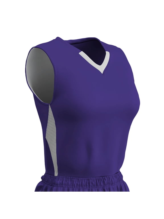 Post Up Reversible Basketball Jersey, Girls' Medium, Purple and White