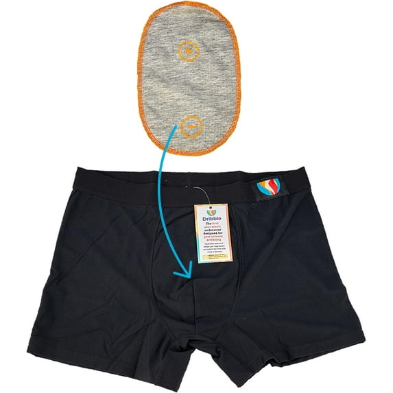 Post Urinary Dribbling Underwear for Men by Dribble - Male Incontinence Underwear with Graphene Crotch Provides Comfort and Confidence All Day Long - 1 Pair (X-Large)