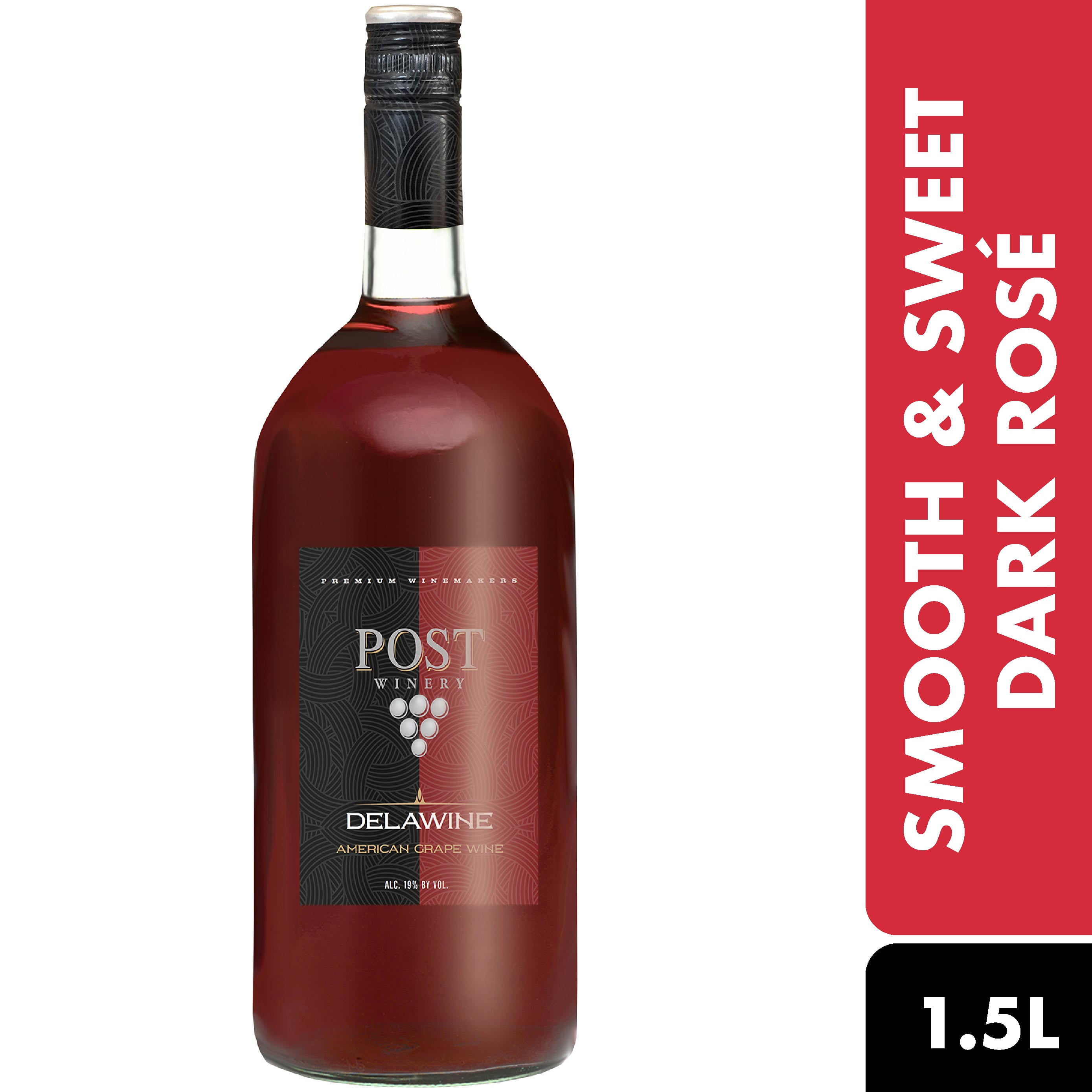 Post Winery Delawine Dessert Rose Wine, 19% ABV, Arkansas, 1.5L Glass Bottle