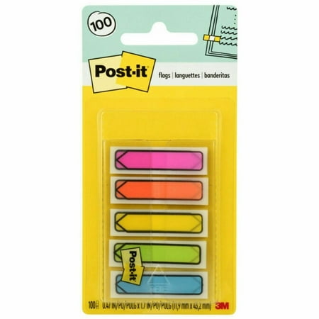 Post-it�� 1/2"W Arrow Flags in On-the-Go Dispenser, Bright Colors
