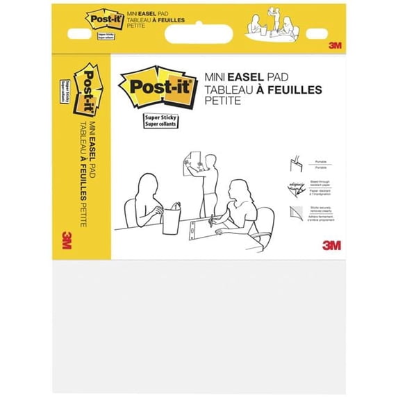 Post-it 15 x 18 in. Mini Self-Stick Ruled Easel Pad, White - 20 Sheets