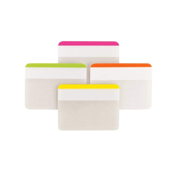 Post-it 24ct 2" Durable Lined Filing Tabs 4 Colors: Removable Plastic Filing Accessories, Multicolored, 1.5" x 2.0"