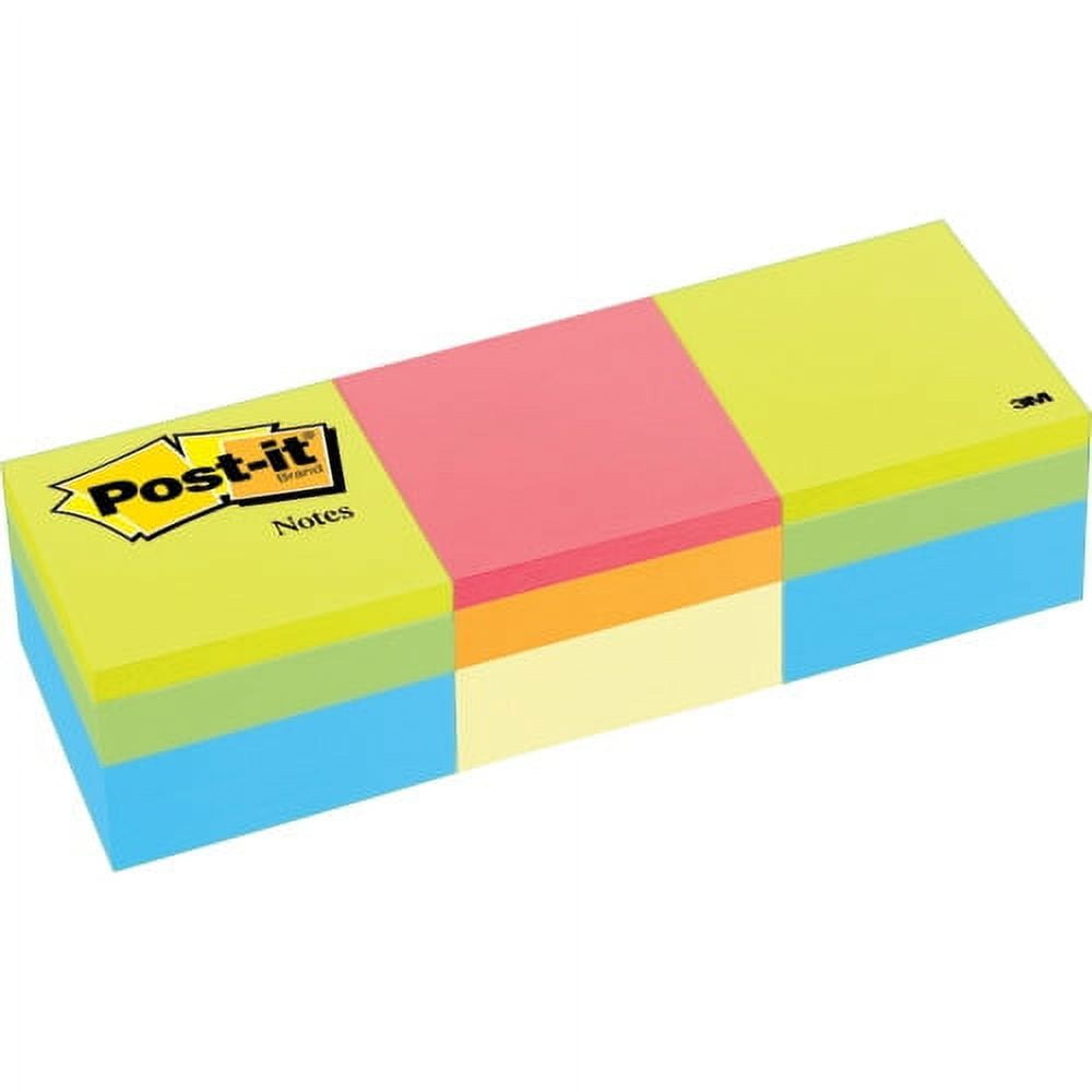 Post-it Adhesive Square Sticky Notes, 2" x 2", Green Wave, 3 Pads