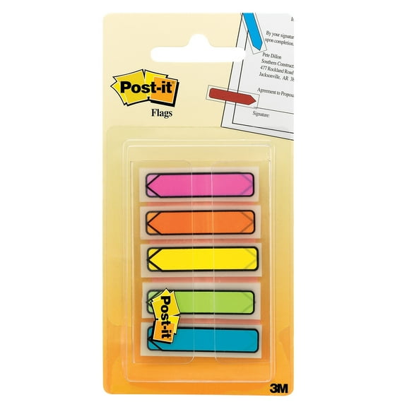 Post-it Arrow Flags .47" Wide Assorted Colors 100 Flags/Pack 2400/Carton (684ARR2VS)