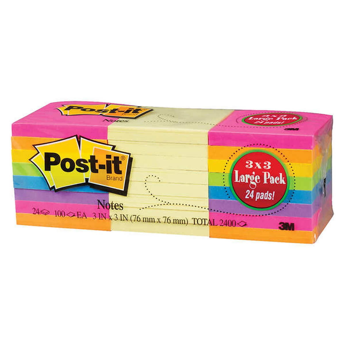 Post it Brand 3M 3x3 Large Pack 24 Pad Stick Notes