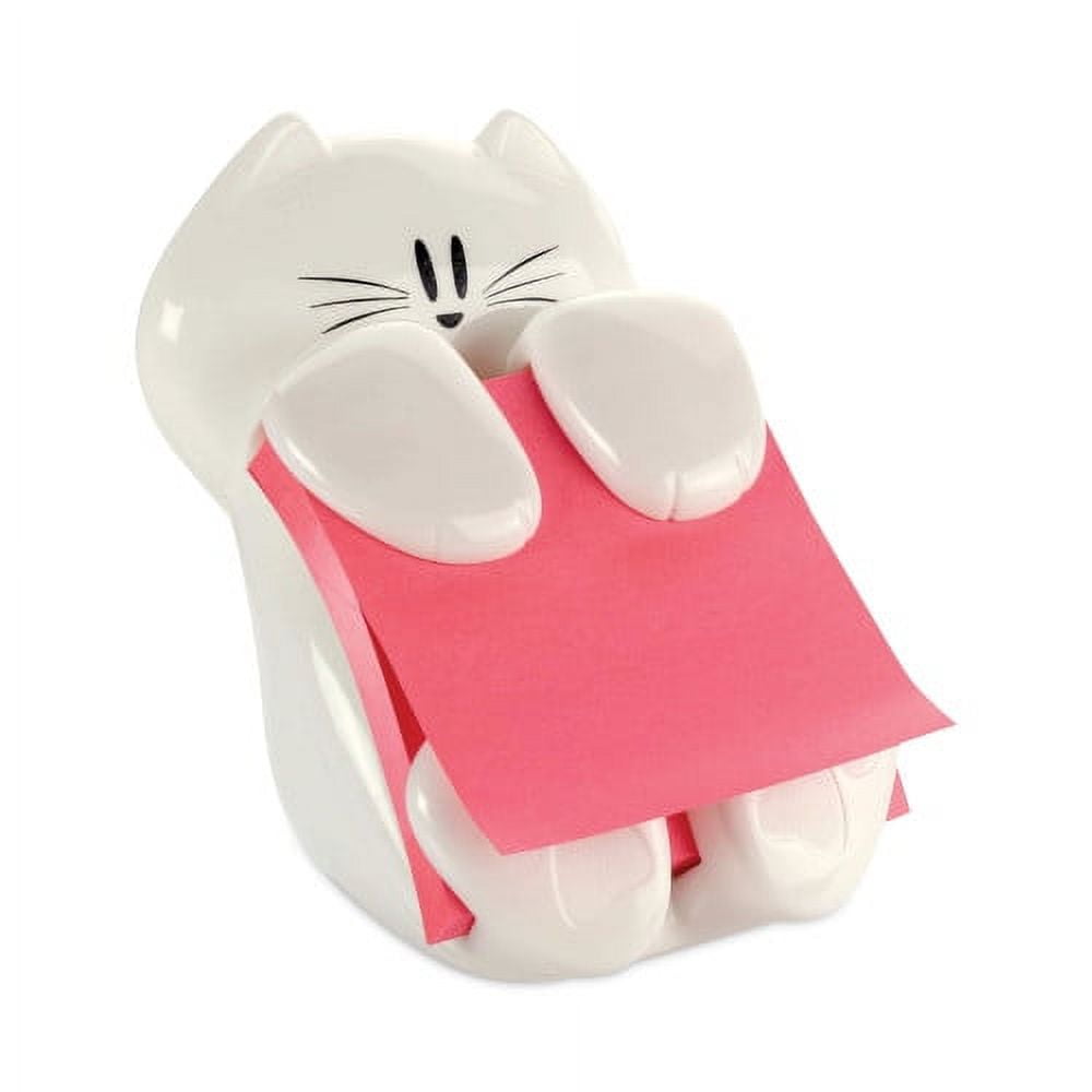 Cat Notes Dispenser, For 3 x 3 Pads, White, Includes (1) Rio de Janeiro Super Sticky Pop-up Pad Cat Notes Dispenser, For 3 x 3 Pads, White, Includes (1) Rio de Janeiro Super Sticky Pop-up Pad