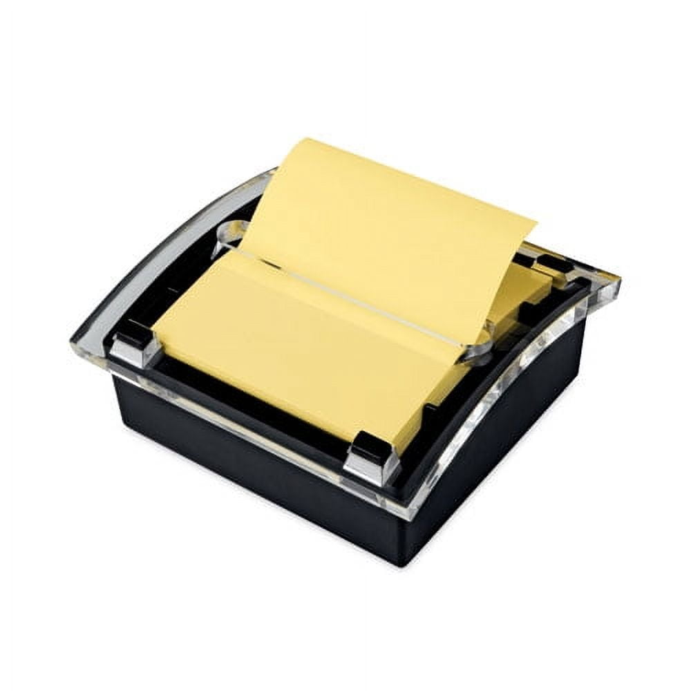 Post-it Clear Top Pop-up Note Dispenser, For 3 x 3 Pads, Black, Includes 50-Sheet Pad of Canary Yellow Pop-up Pad, Each