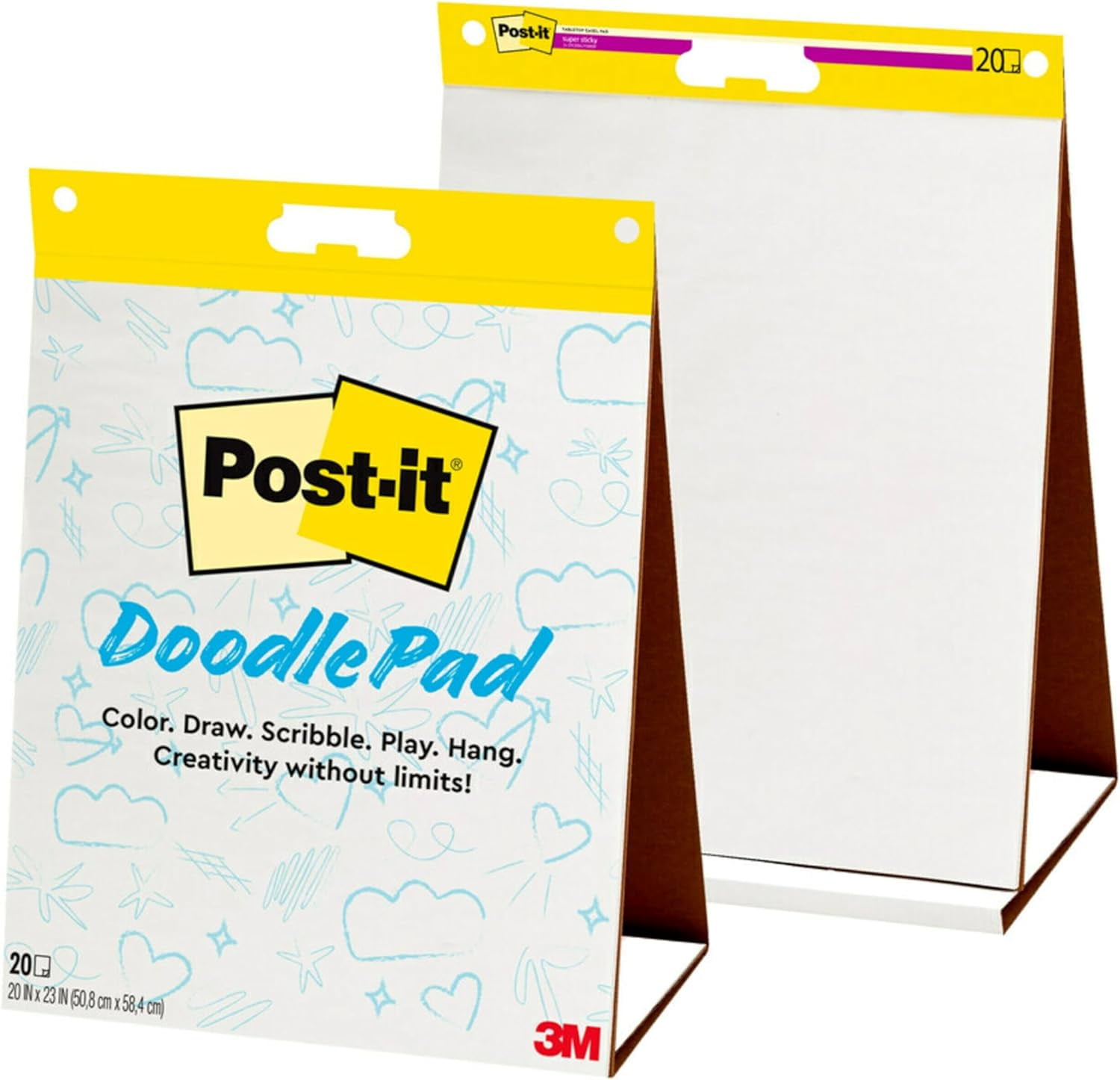Postit Doodle Pad, Portable Art Easel, SelfStick Tabletop Easel Pad