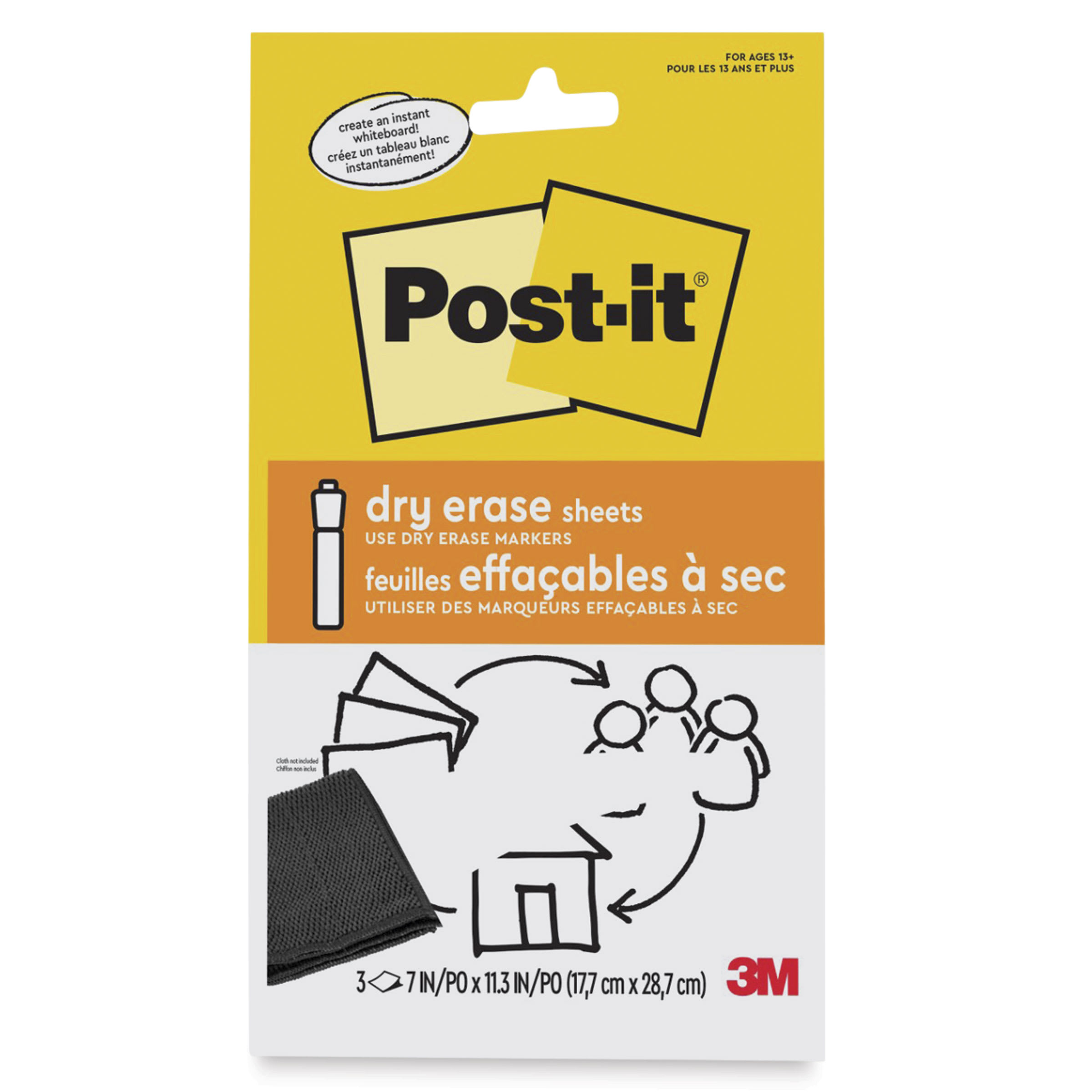 Post-it Dry Erase Sheets - Pkg of 3 - Walmart.com