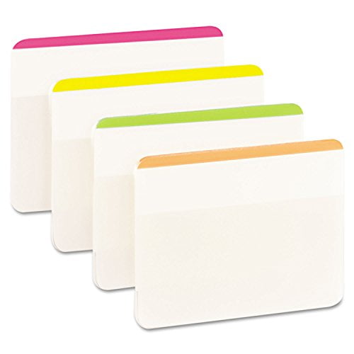 Post-it Durable File Tabs- 2" x 1.5", Assorted Colors, 24 Tabs