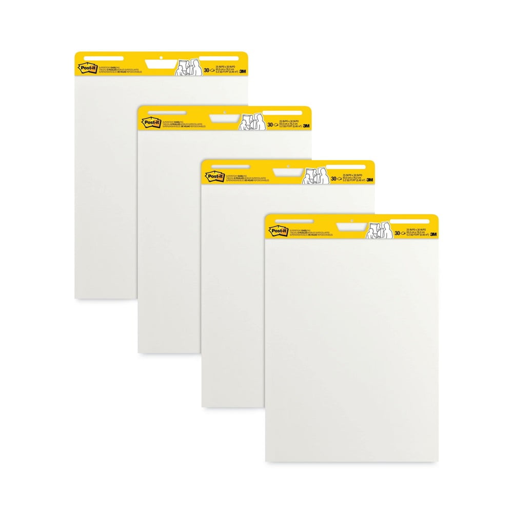 Post-it Easel Pads Super Sticky 559 VAD 4PK 25 in. x 30 in. Self Stick Easel Pads - White (4/Carton)