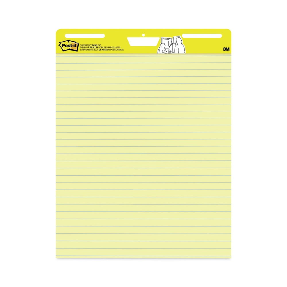 Post-it Easel Pads Super Sticky 561 25 X 30 Ruled Self Stick Easel Pads - Yellow (30 Sheets/Pad, 2 Pads/Carton)