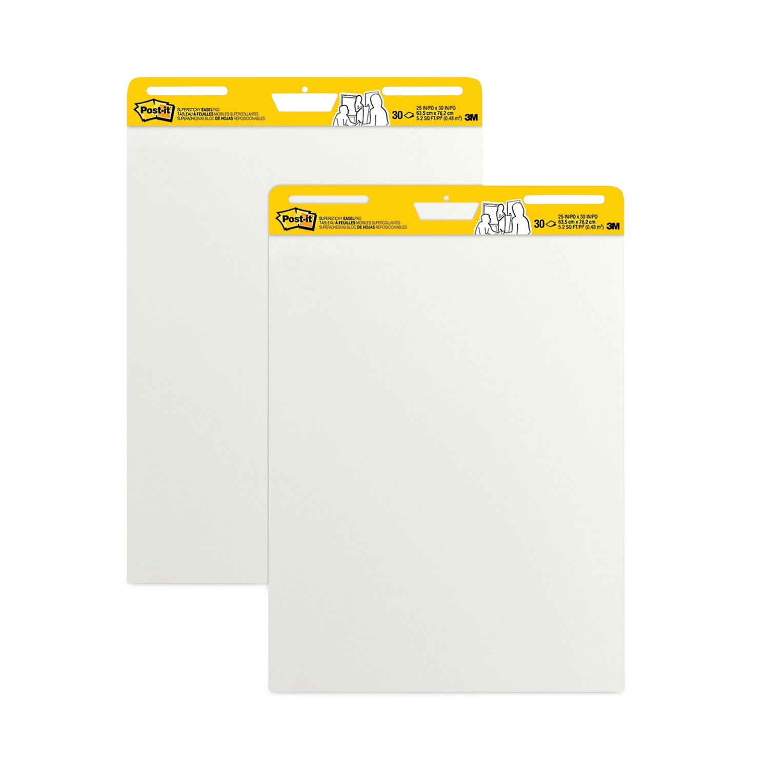 Great Value, Post-It® Easel Pads Super Sticky Vertical-Orientation Self-Stick  Easel Pad Value Pack, Unruled, 25 X 30, White, 30 Sheets, 6/Carton by  3M/COMMERCIAL TAPE DIV.