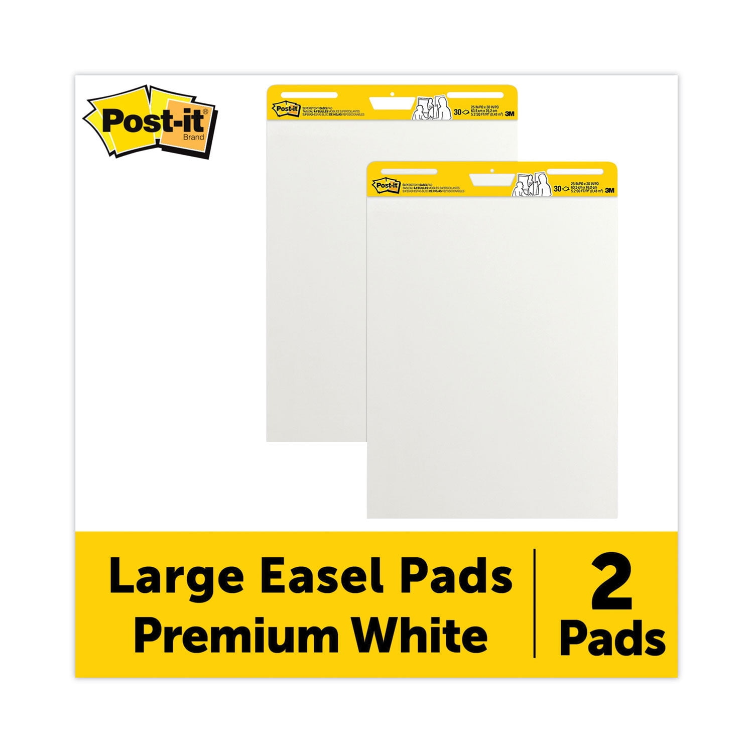 White Self-Adhesive Repositionable Flip Chart Pad, 25 x 30 Inches