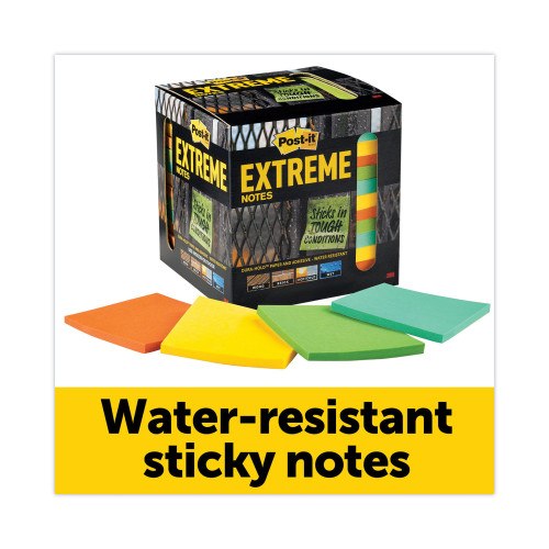 Postit Extreme Notes WaterResistant SelfStick Notes, 3" x 3