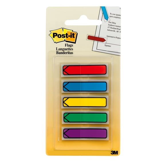 Post-it Flags 684-ARR1, .47 in. x 1.7 in. Assorted Brights 20 each 100 TTL Flags