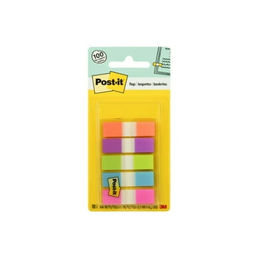 Post-it Page Marking Flags Dispenser, 5 Bright Colors, 20 Flags per Color, 100 Flags per Dispenser