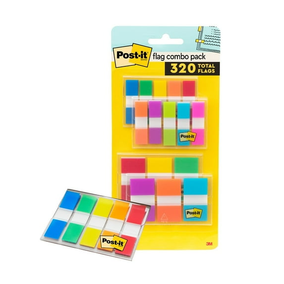 Post-it Flags Dispenser Combo pack,  Multicolor, 320 Flags