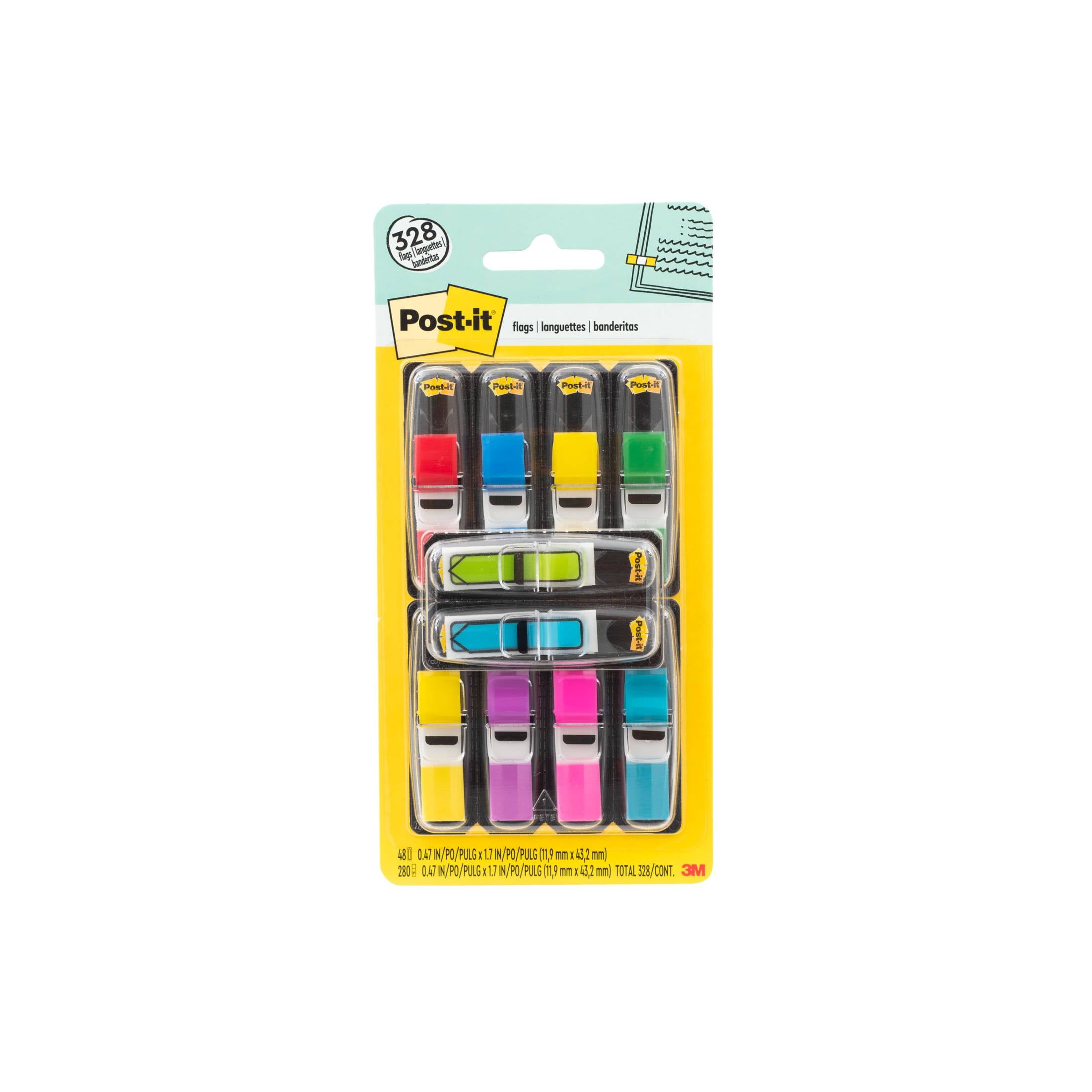 Post-it Flags Value Pack, Assorted Colors, .47" Wide, 328 Flags