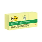 Post-it® Greener Notes, 1 3/8 in. x 1 7/8 in., Canary Yellow, 12 Pads/Pack