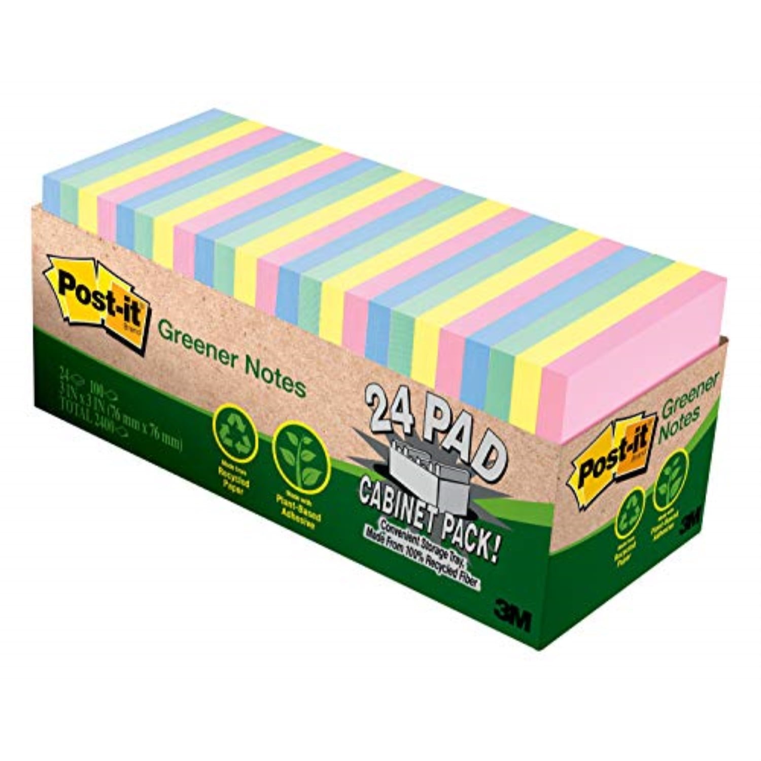 Sunwashed Pier Recycled Paper Self-Adhesive Notes, 3" x 3", 1800 Sheets