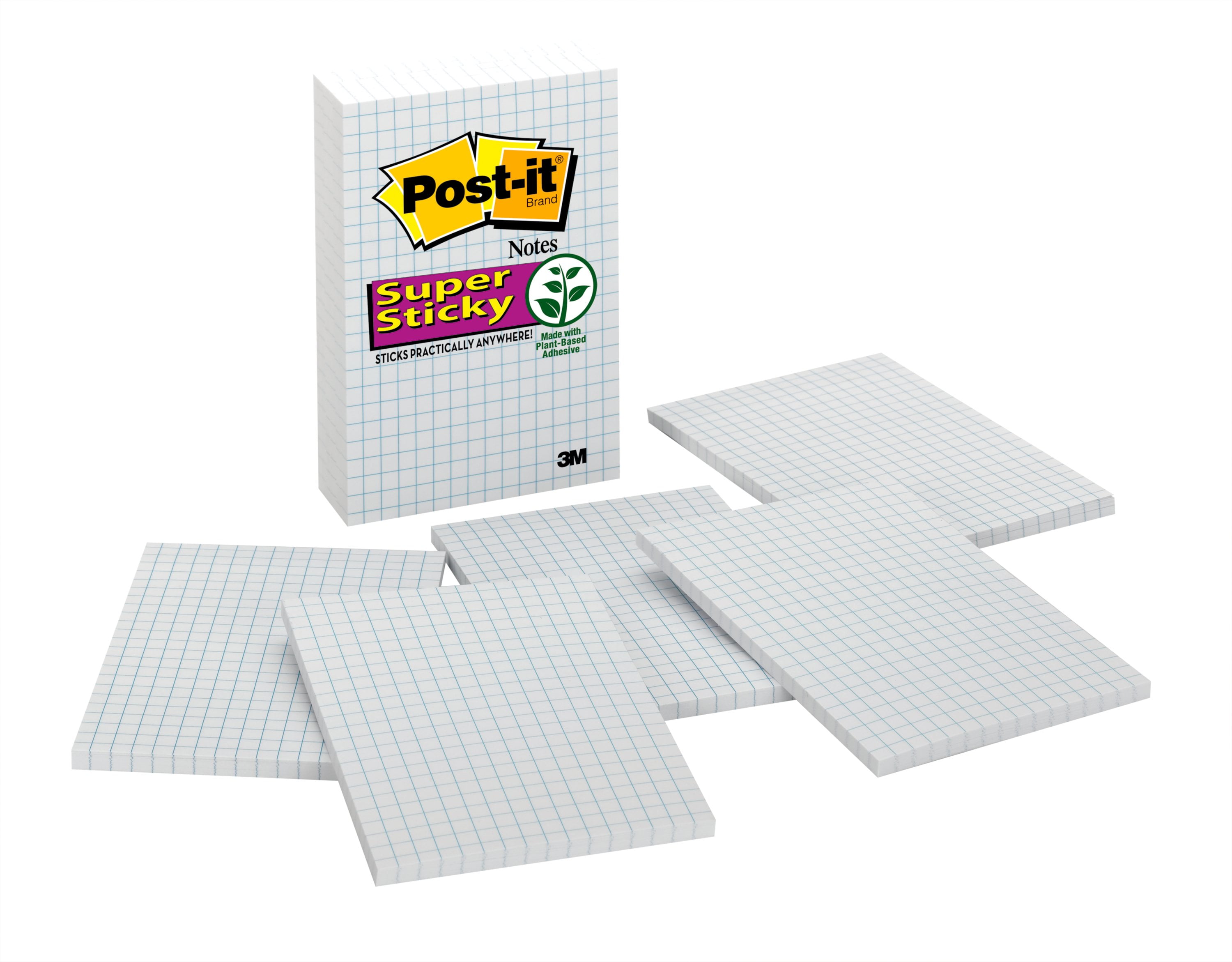6 Pack Sticky Notepads with Dot Graph Paper, 6 Index Tabs (3x5 in, 360  Sheets)