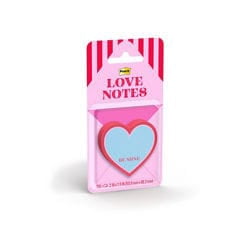Post-it® Heart Note SVAL26-HN-6, 2 x 1.9in (50.8 x 48.2mm), Light Blue-Red, 100 sheet 100% PEFC, SGSCH-PEFC-COC-110078 (Case of 24) SKU 7100402201