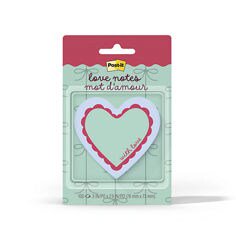 Post-it Love Note Heart-Shaped Green SVAL27-HN-5, 3 in x 2.9 in, 100 sheets, Case of 24 Pads