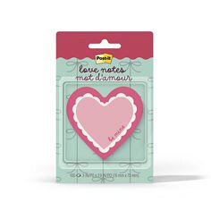 Post-it Love Note Heart-Shaped Pink SVAL27-HN-4, 3 in x 2.9 in, 100 sheets, Case of 24 Pads