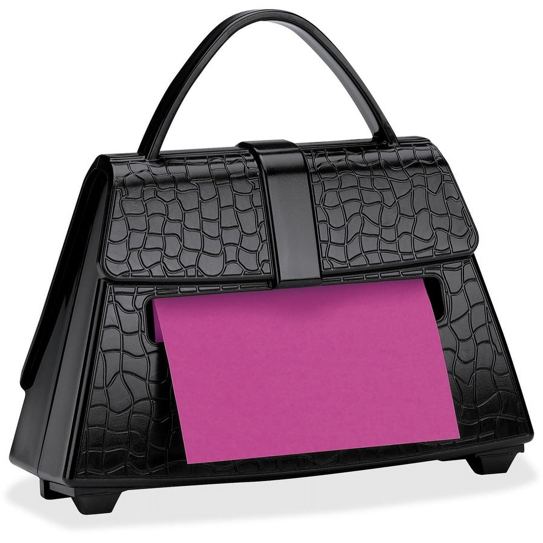 Post-it®, MMMPD654US, Purse-shaped Note Dispenser, 1 Each, Black