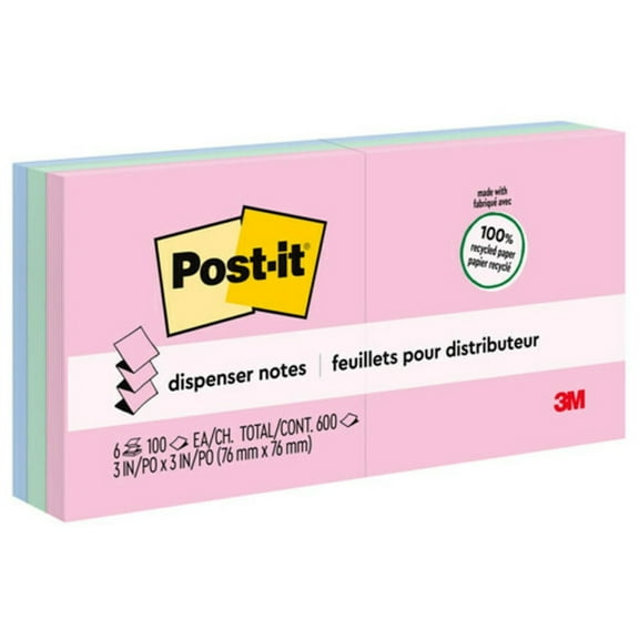 Post-it, MMMR330RP6AP, Greener Pop-up Notes - Helsinki Collection, Pastel